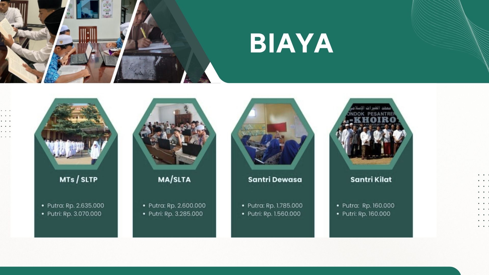Biaya PSB Calon Santri Putri